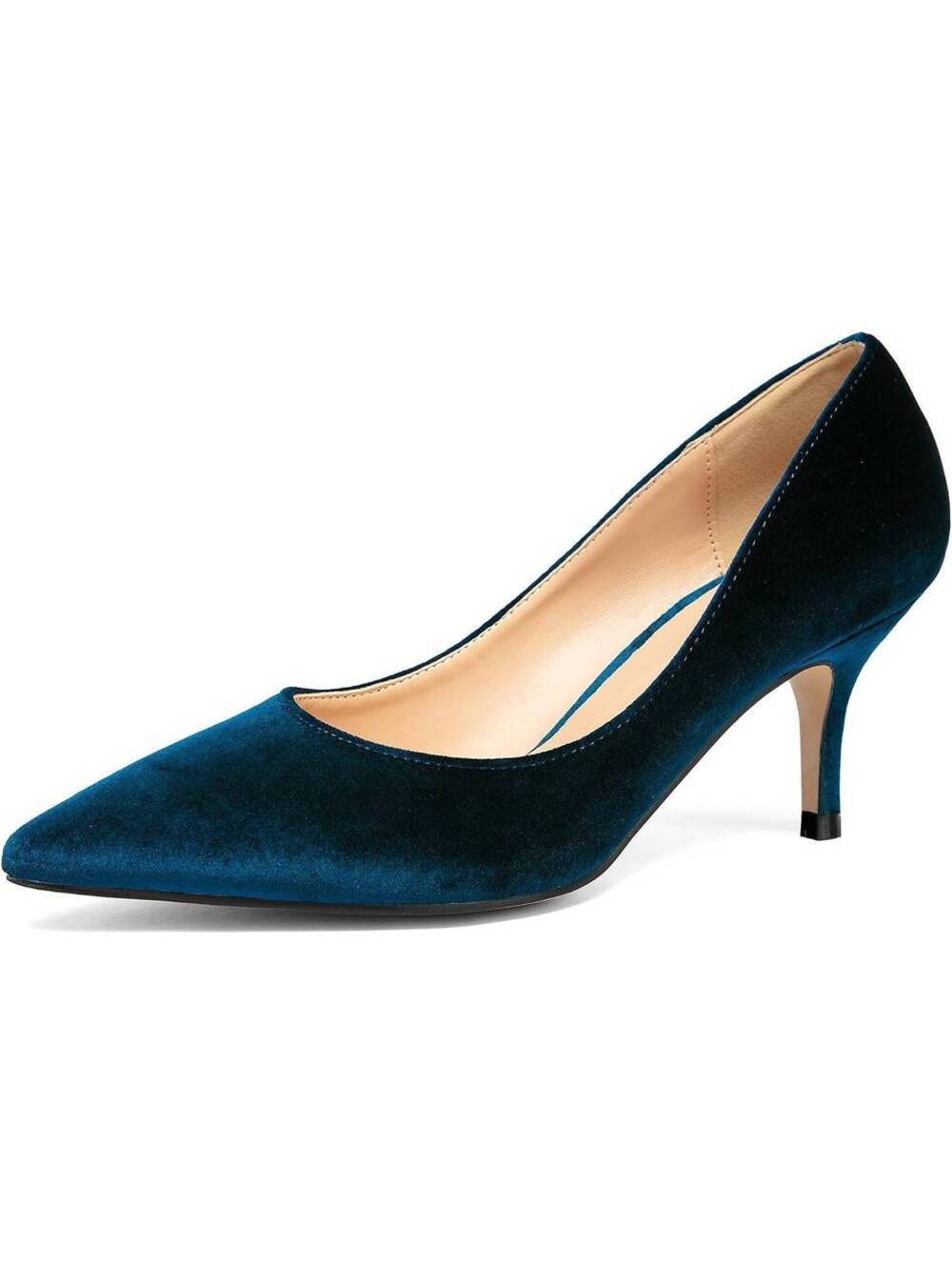 NEWBELLA Women's Velvet Low Heels Dress Pumps, Size 5.5
